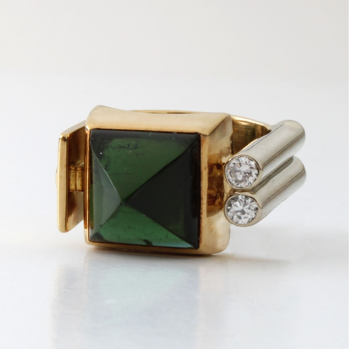 Tourmaline, Diamond and 18K Ring