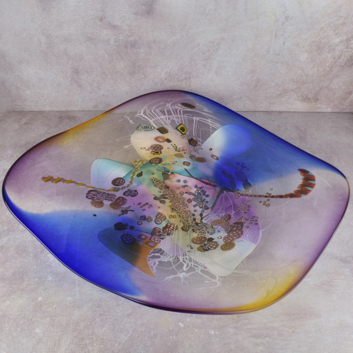 Colorfield Ruffle Glass Platter.