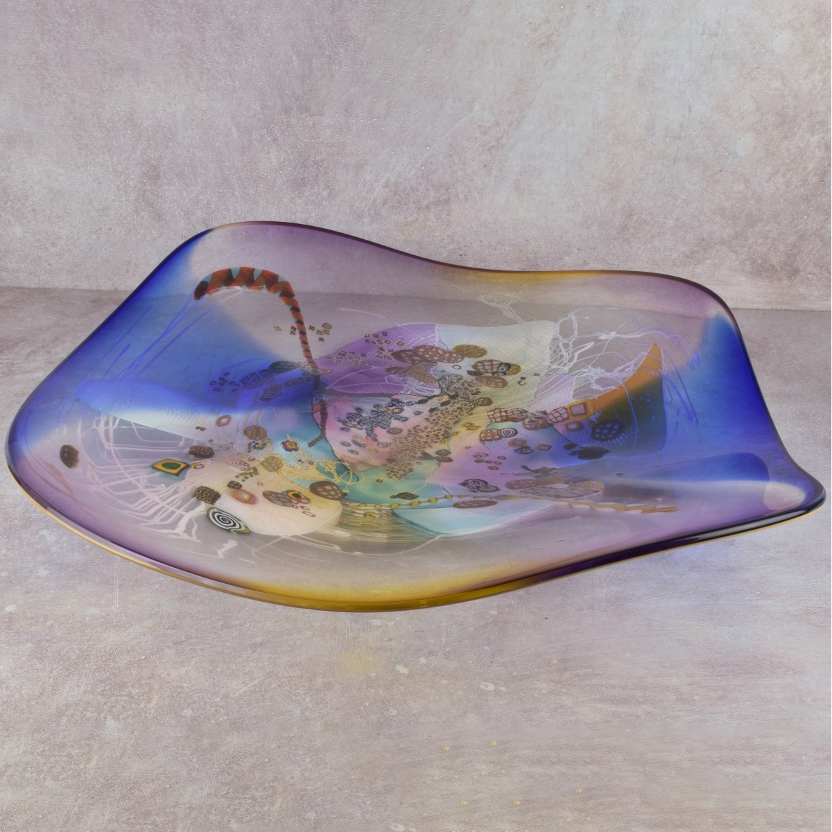 Colorfield Ruffle Glass Platter.