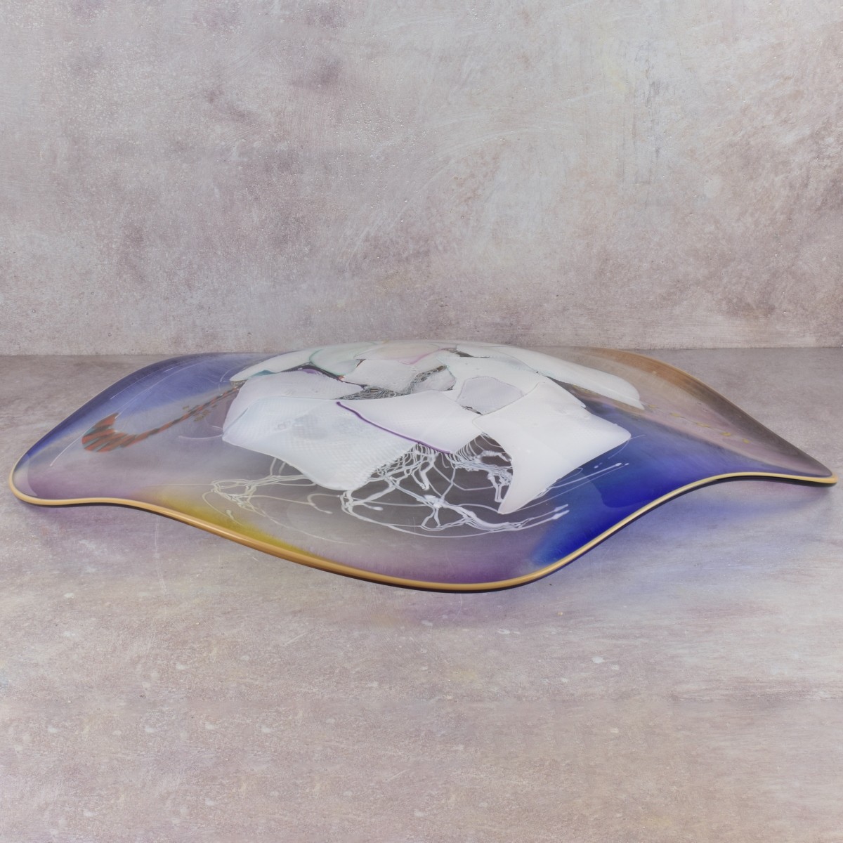 Colorfield Ruffle Glass Platter.