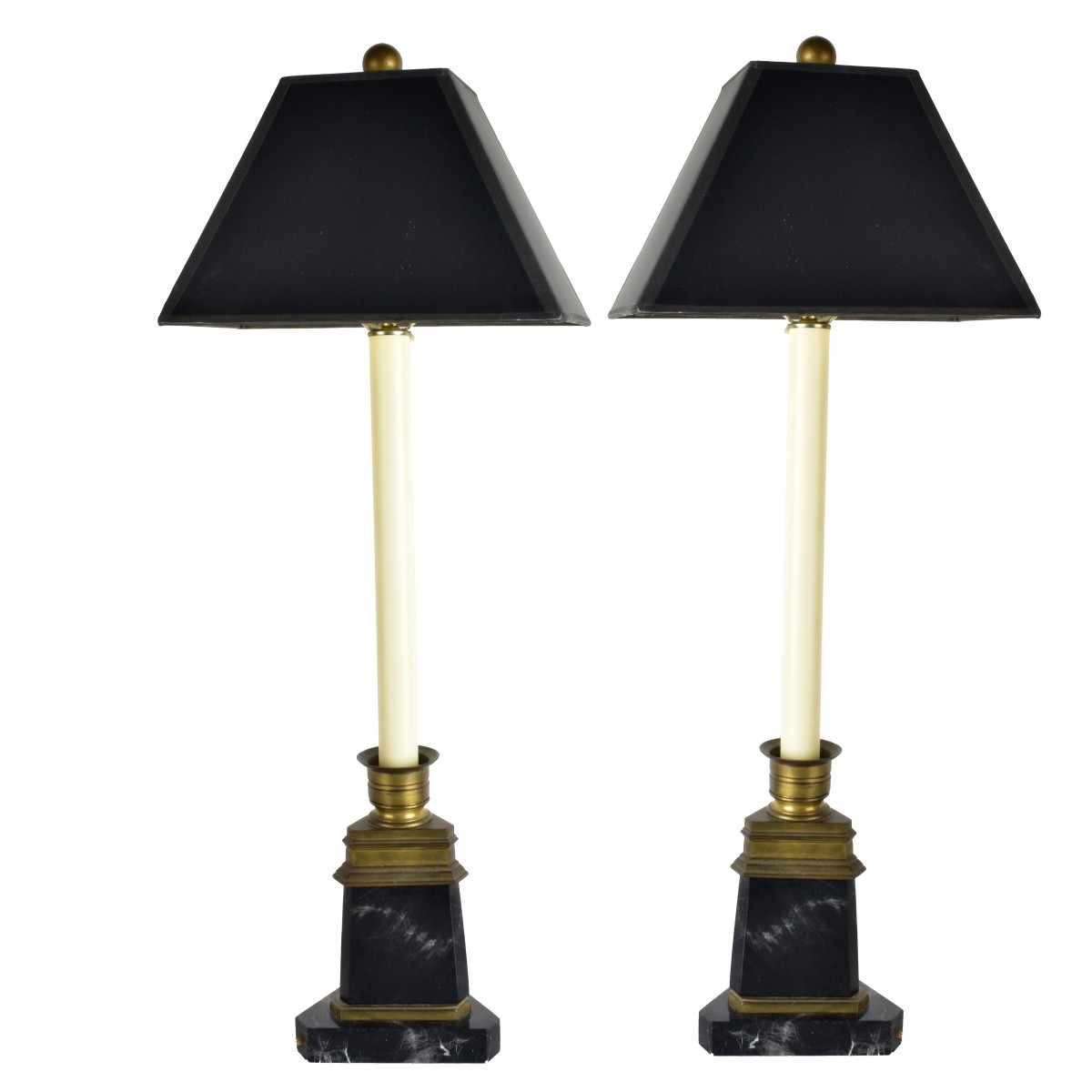 Vintage Brass Candlestick Table Lamps