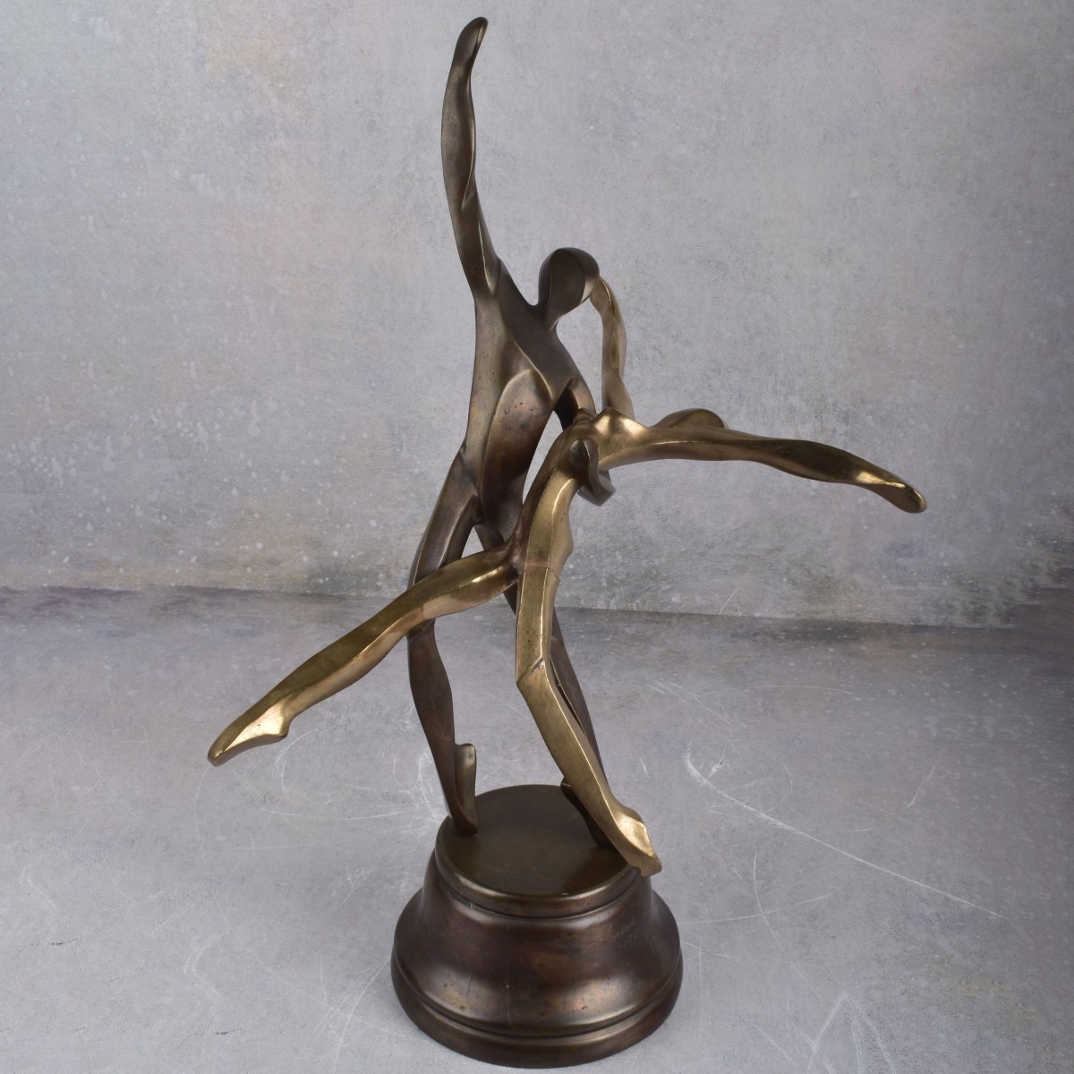Ben Avivi Zion Abstract Bronze and Brass Couple