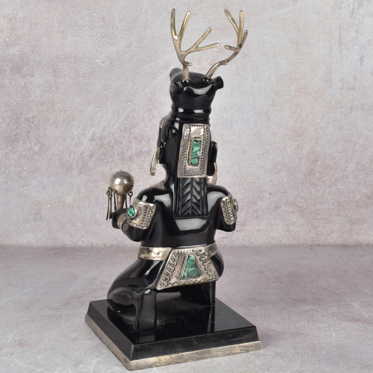 Obsidian and Sterling Silver Sculpture