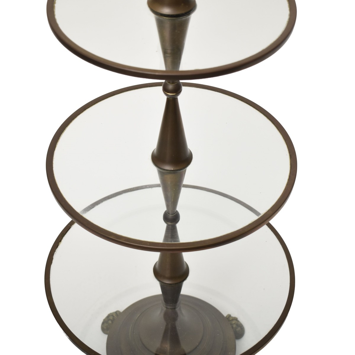 Vintage Brass and Glass Dessert Stand