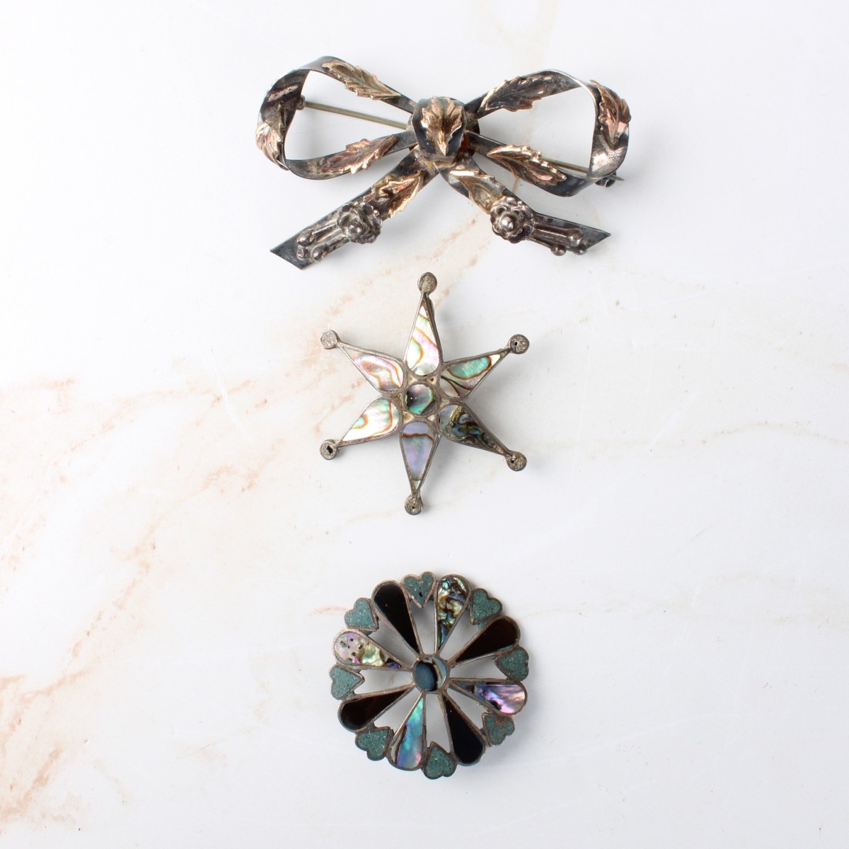 Vintage Pocket Watch and Brooches