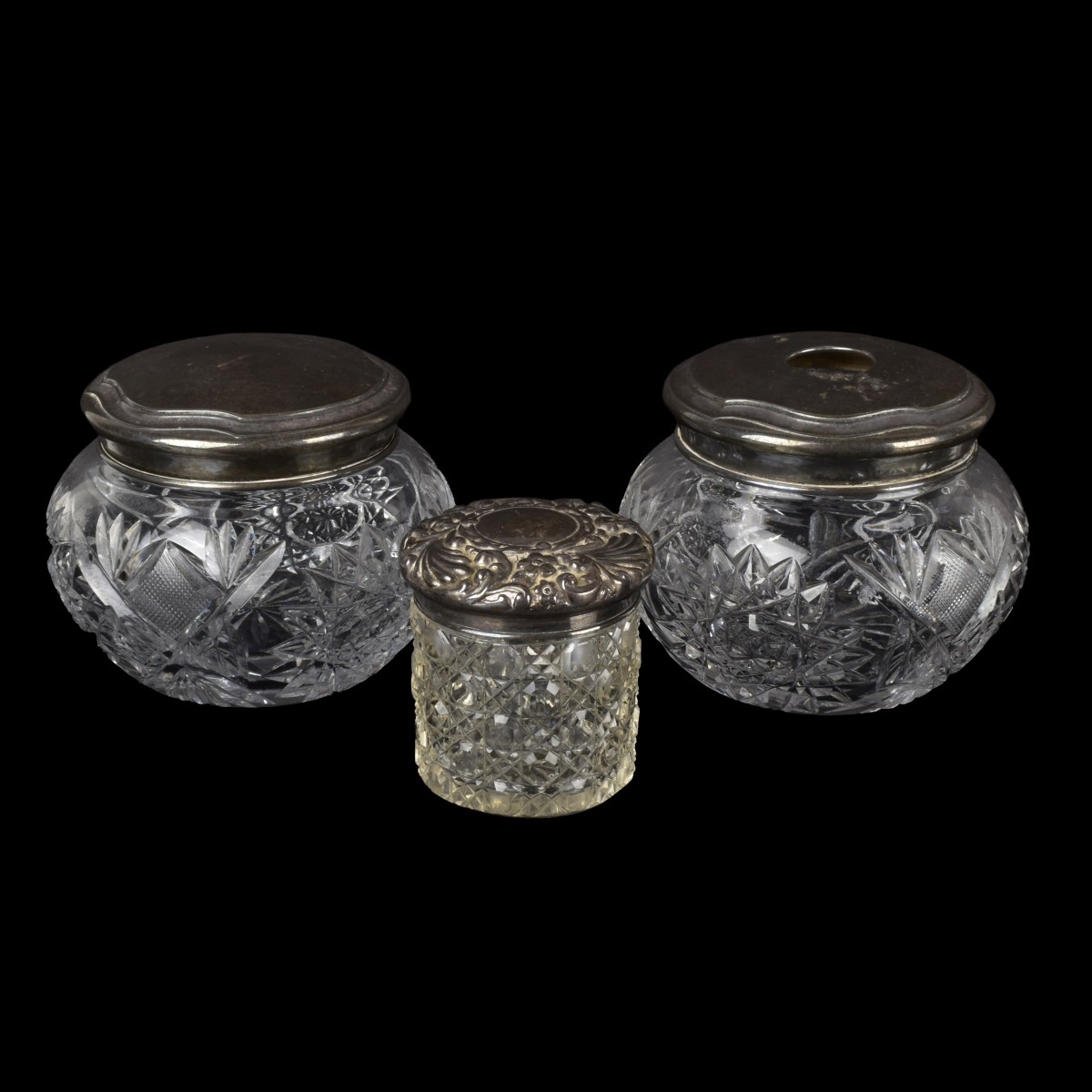 Crystal-Sterling Silver Dresser Pieces