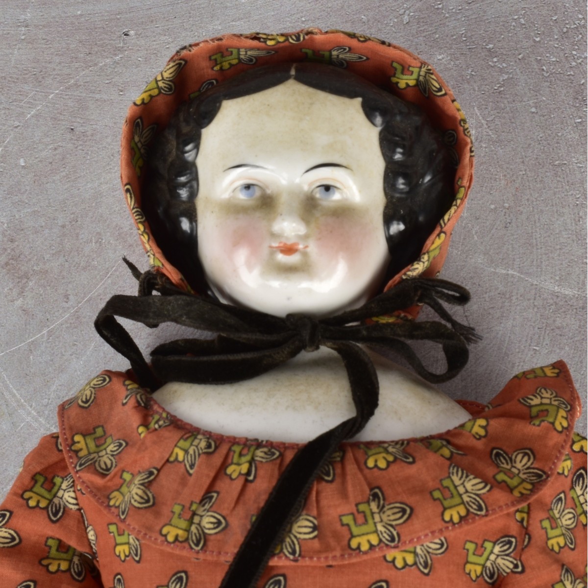 Rare Antique German Porcelain Head Doll