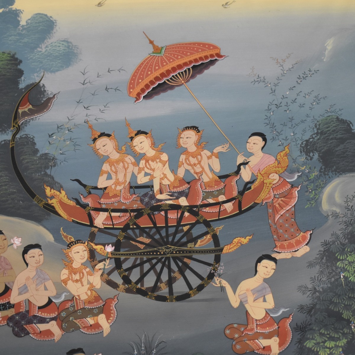 Thai Painting of a Group of Dancers