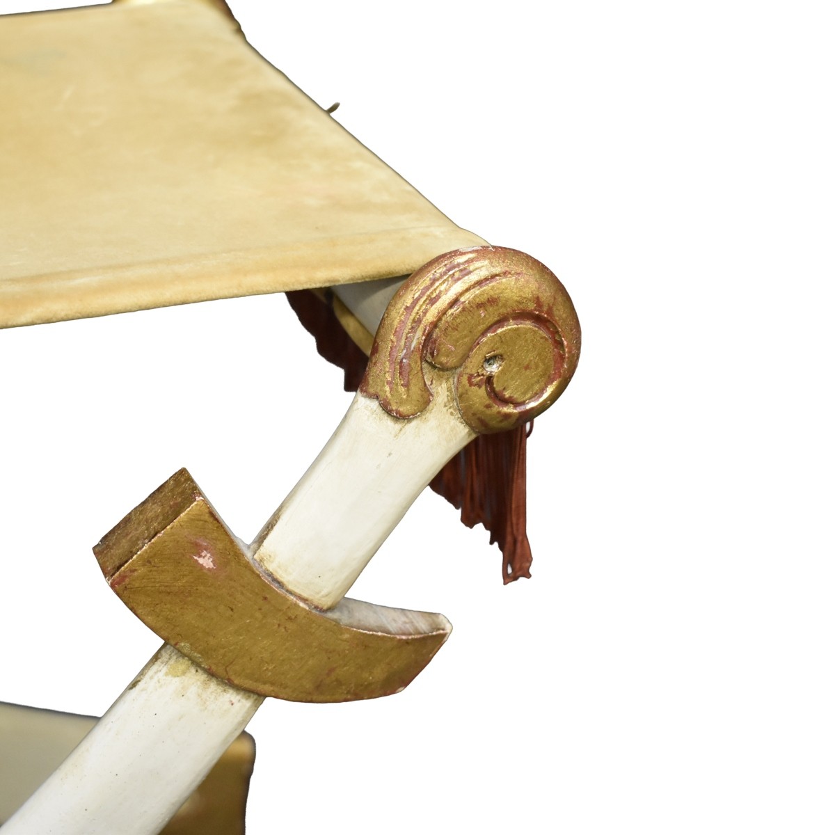 Carved Giltwood Folding Bench