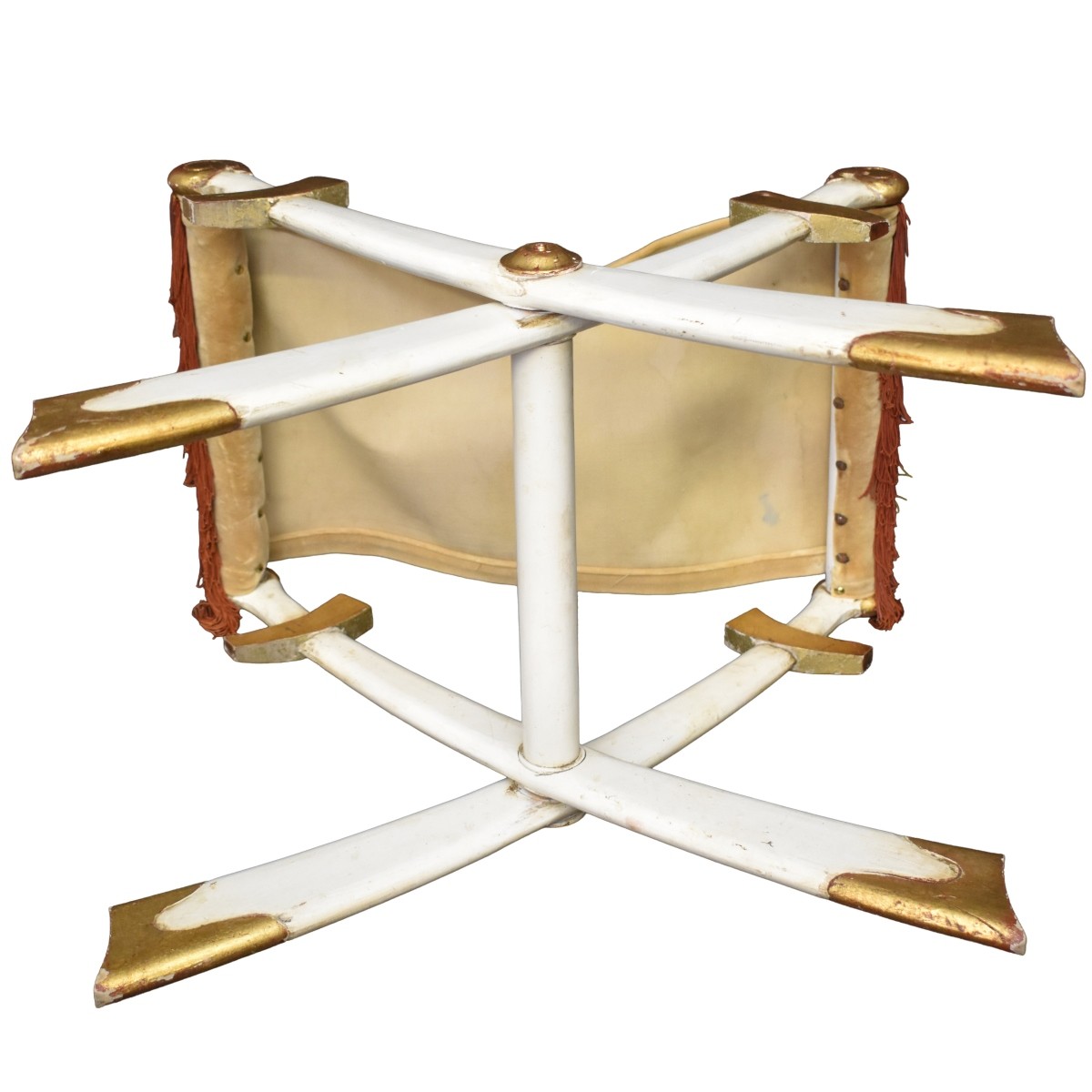 Carved Giltwood Folding Bench