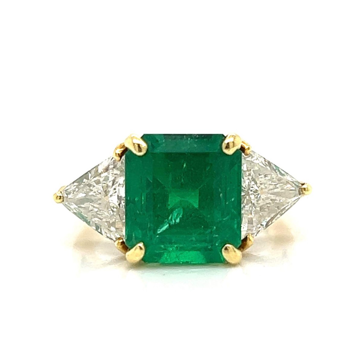 Emerald, Diamond and 18K Ring