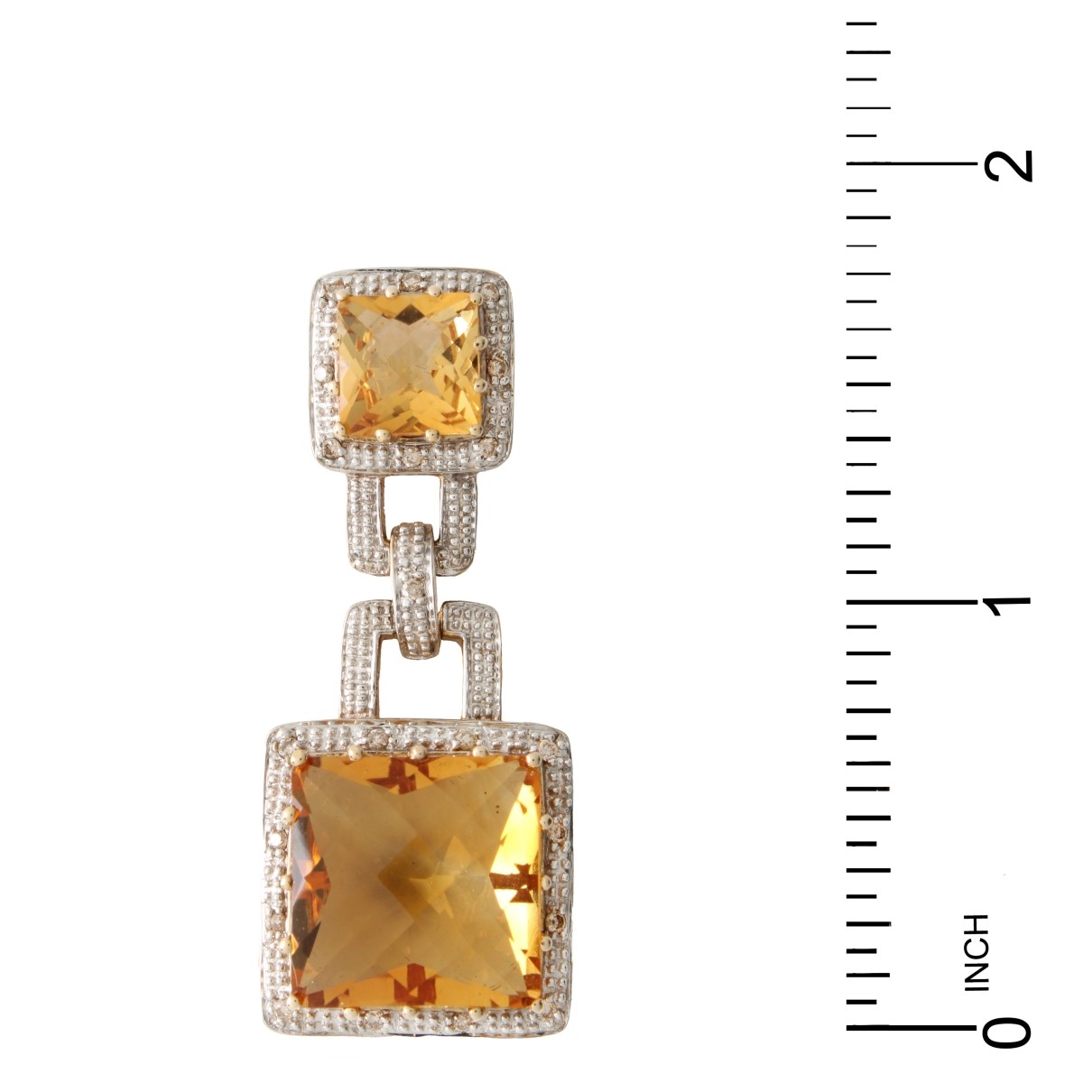 Citrine, Diamond and 14K Pendant