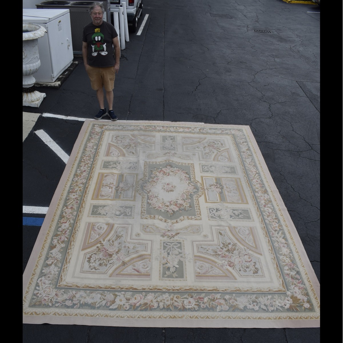 French Aubusson Flat Weave Rug