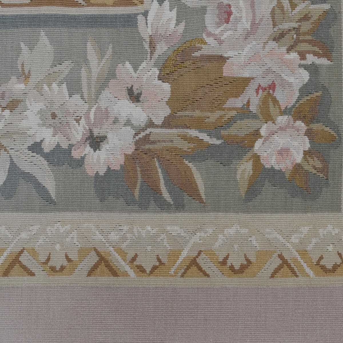 French Aubusson Flat Weave Rug