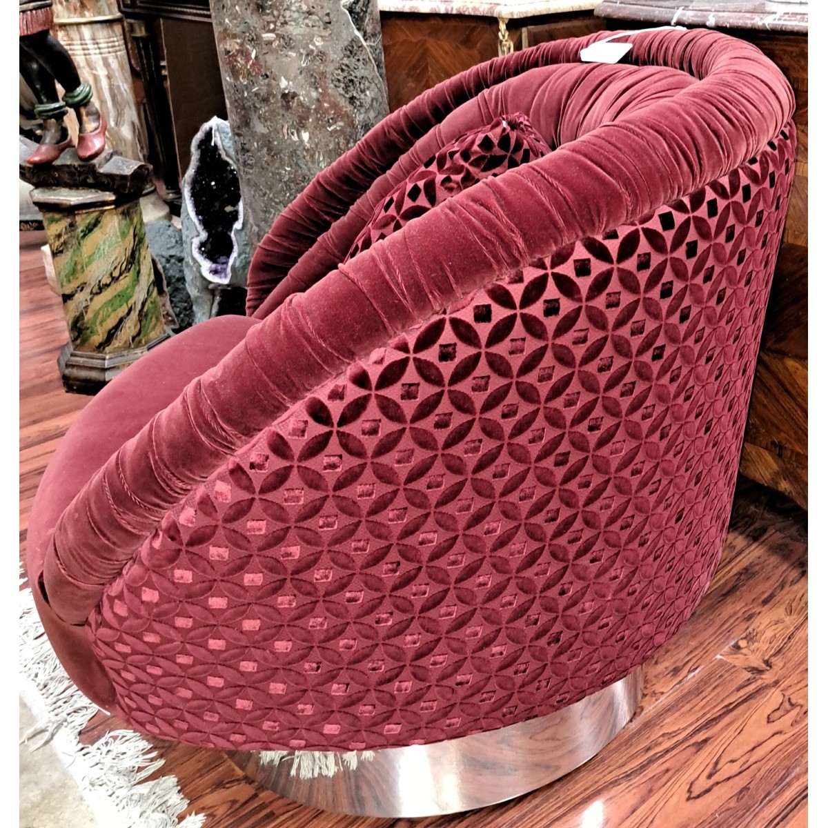 After: Pace Mid Century Velvet Lounge Chair