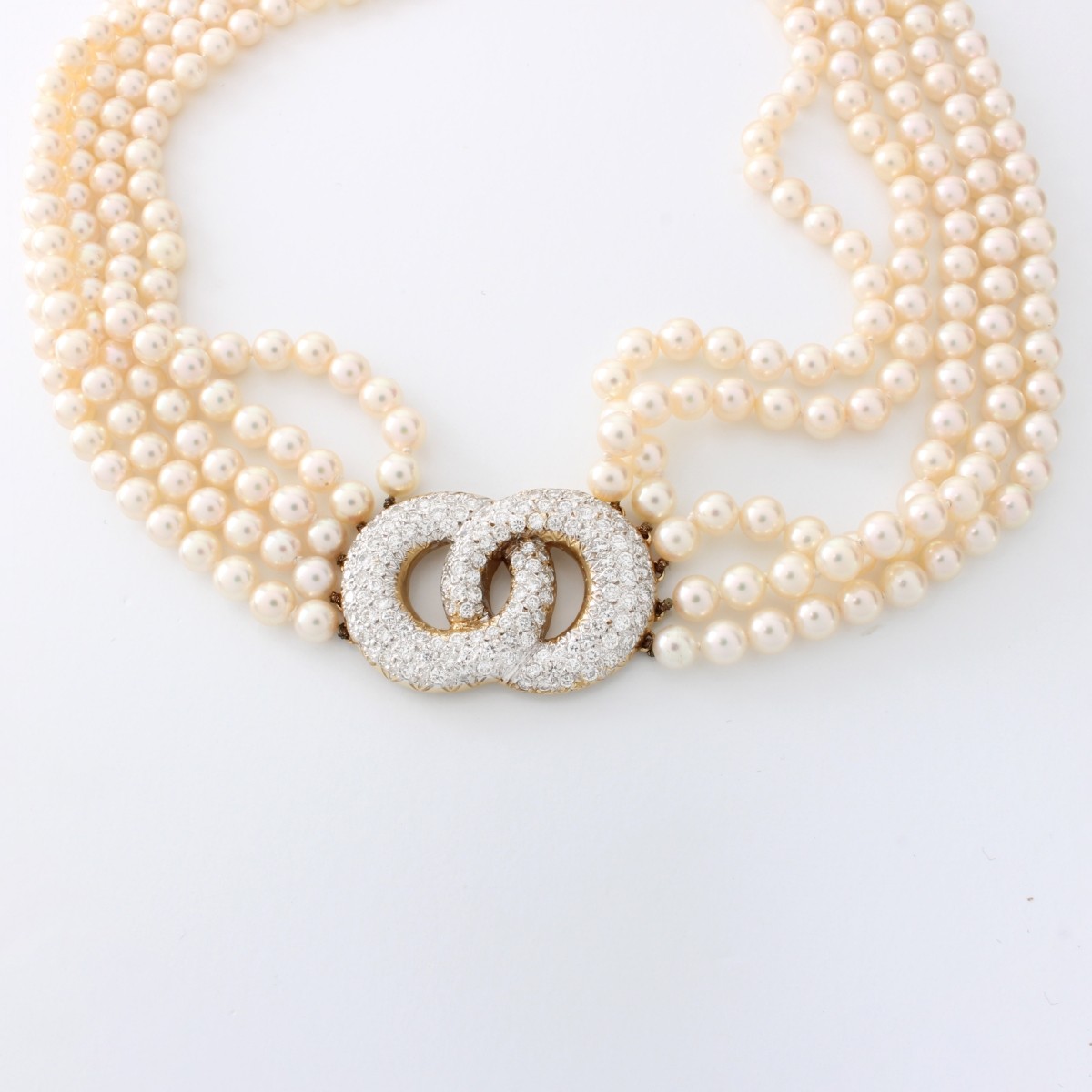 Pearl, Diamond and 14K Necklace