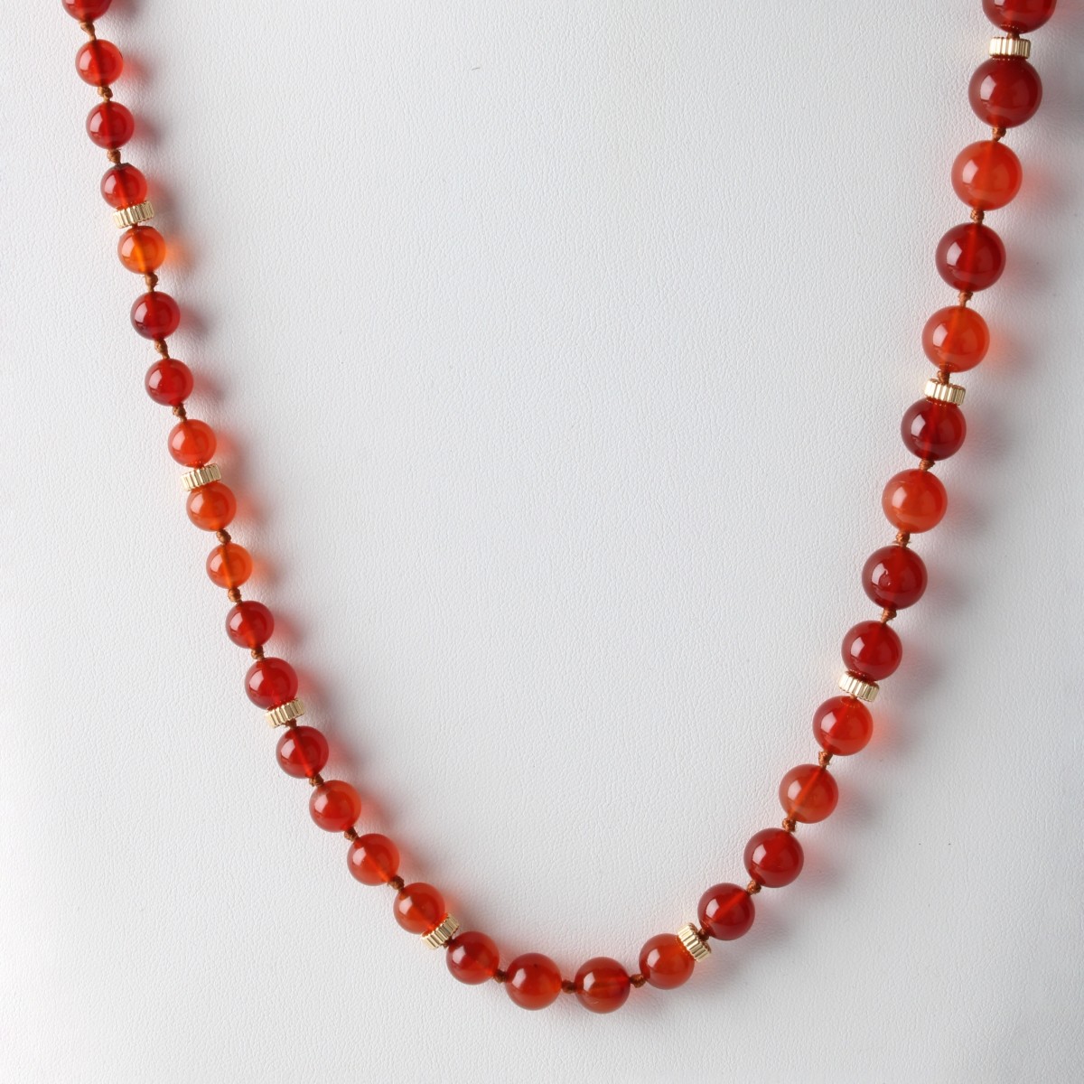 Carnelian, Chrysoprase and 14K Necklace
