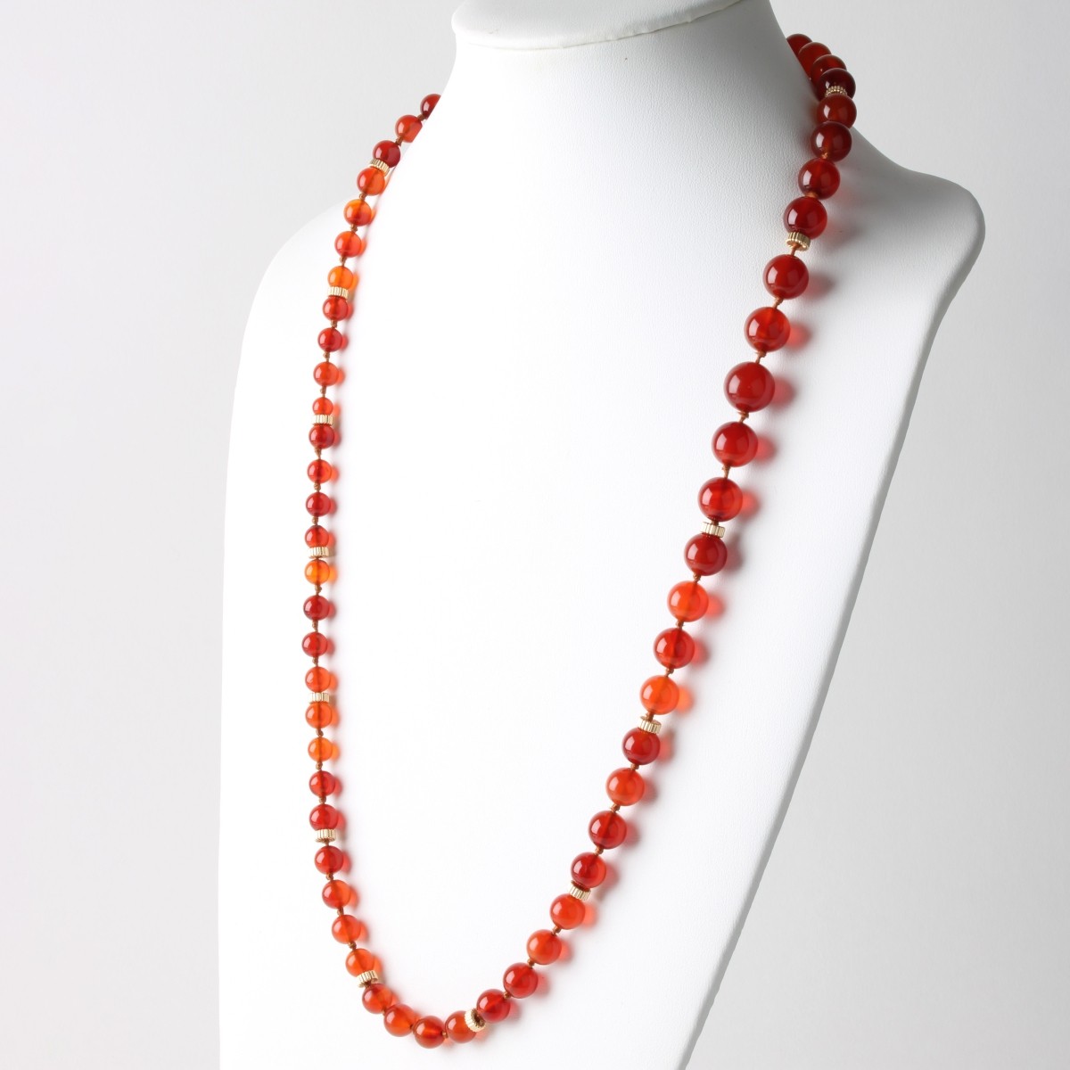 Carnelian, Chrysoprase and 14K Necklace