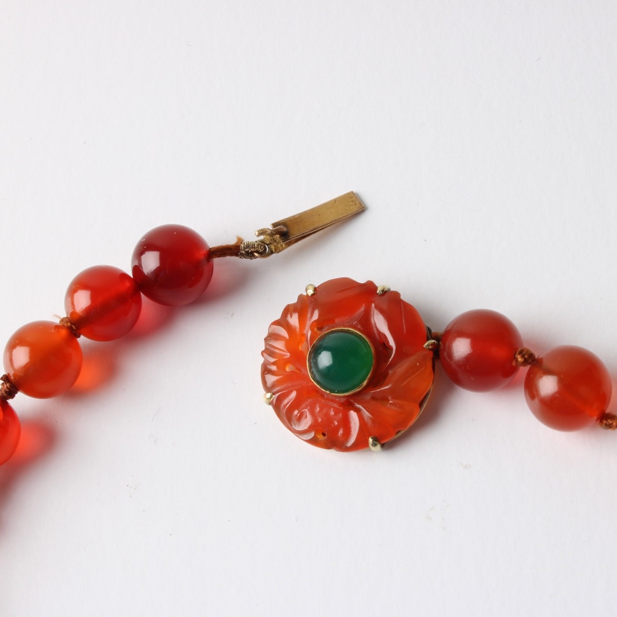 Carnelian, Chrysoprase and 14K Necklace
