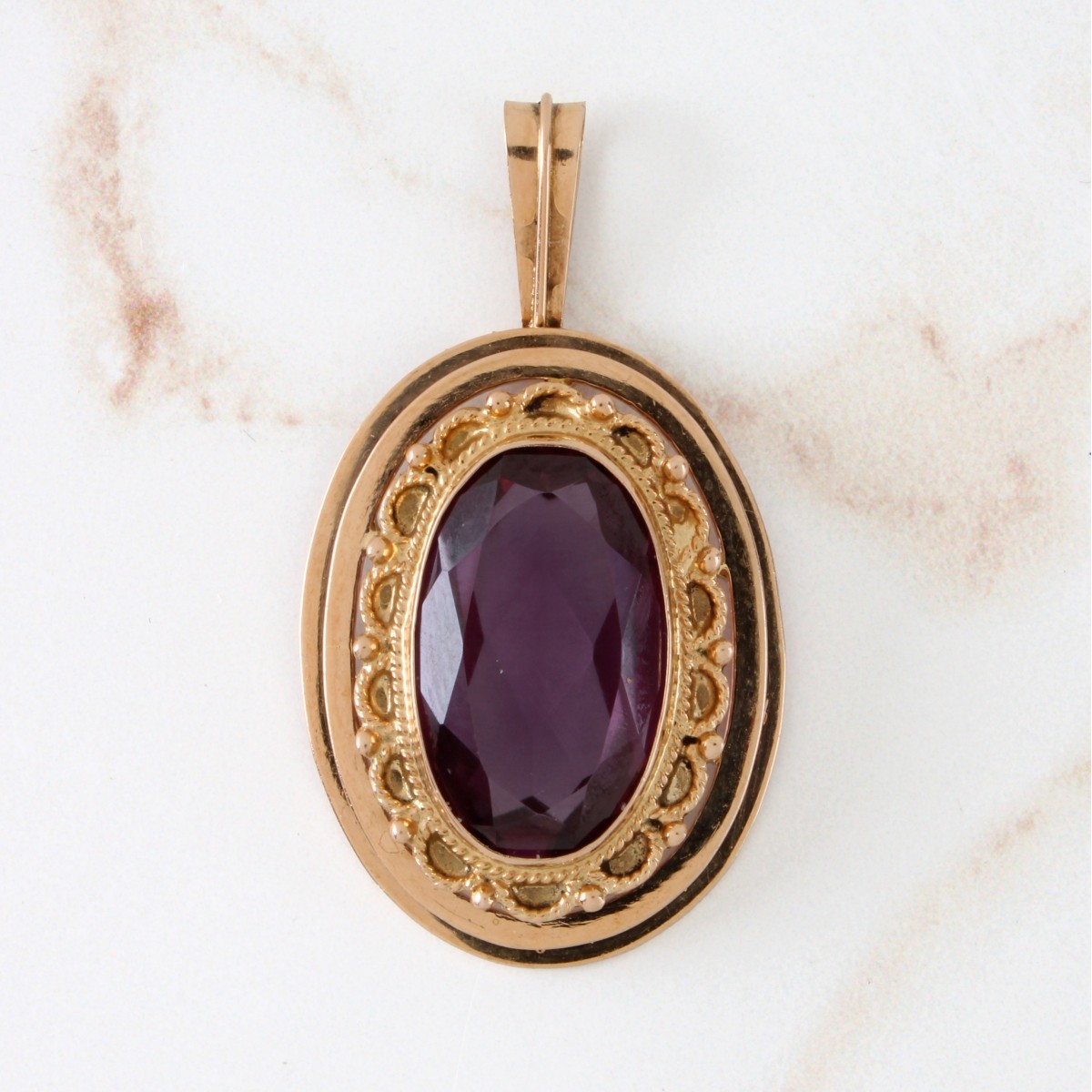 Amethyst and 14K Pendant
