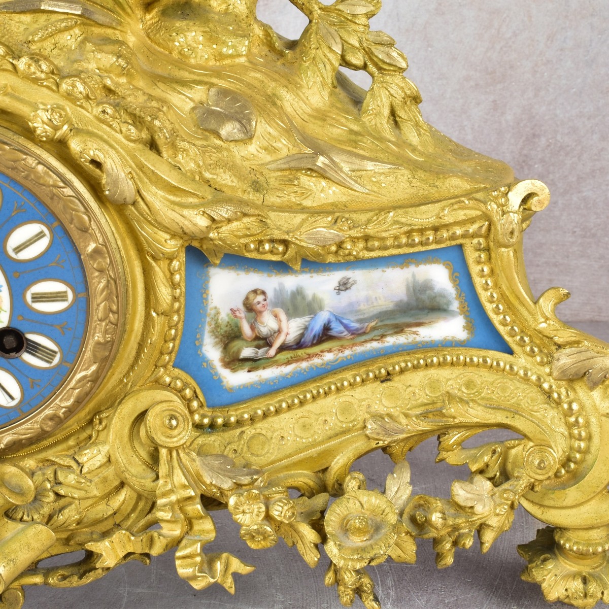 French Neo-classical Sevres Style Clock