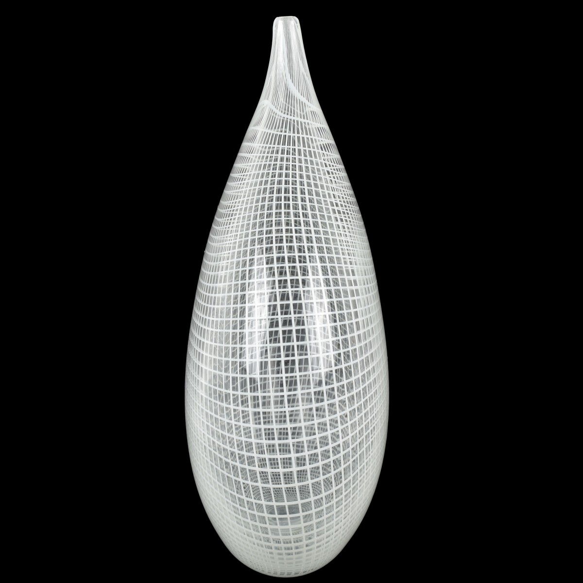 Vintage Murano Clear with White Vase