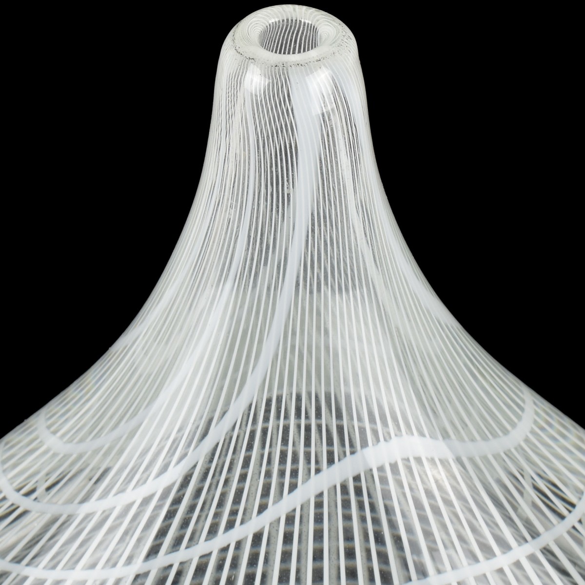 Vintage Murano Clear with White Vase