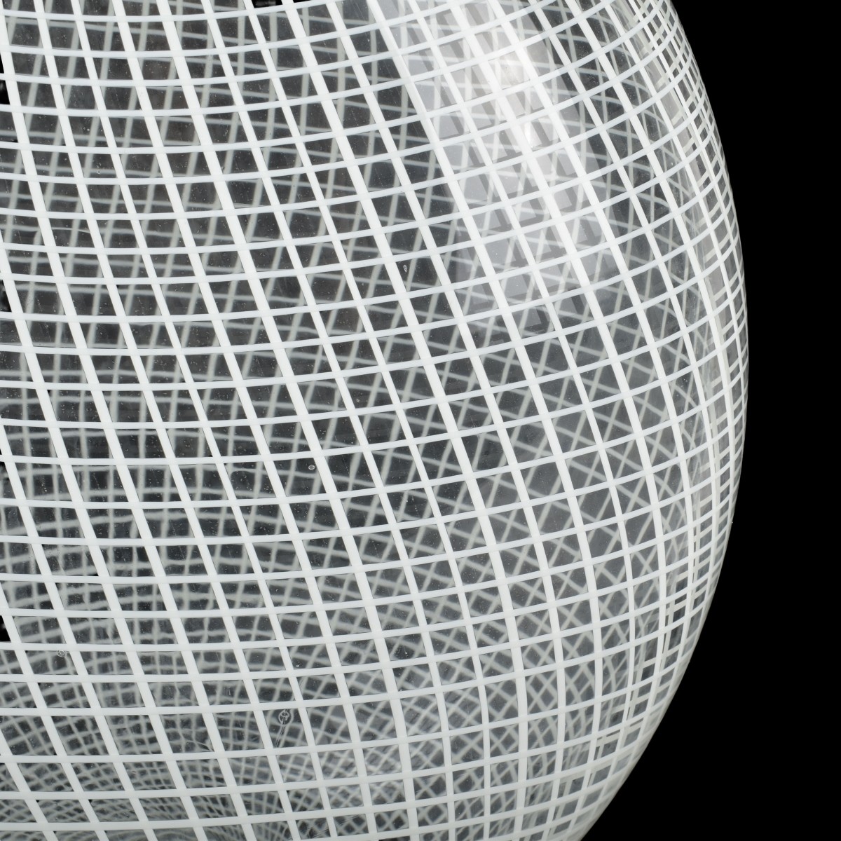 Vintage Murano Clear with White Vase