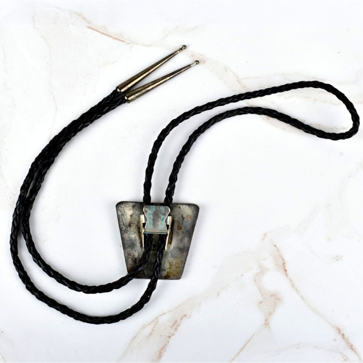 Native American Hardstone & Silver Bolo Tie