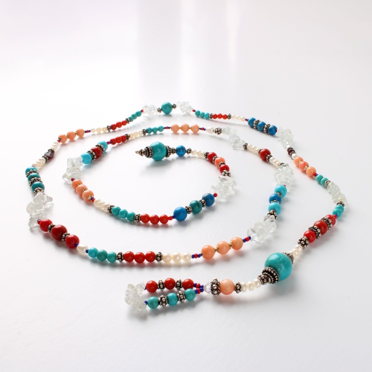 Hardstone and Silver Necklace