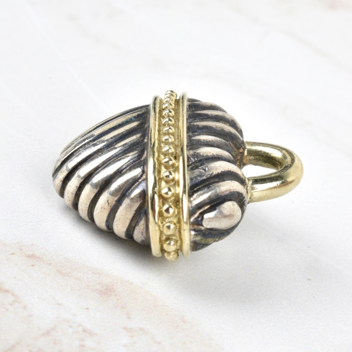 14K and Sterling Heart Pendant