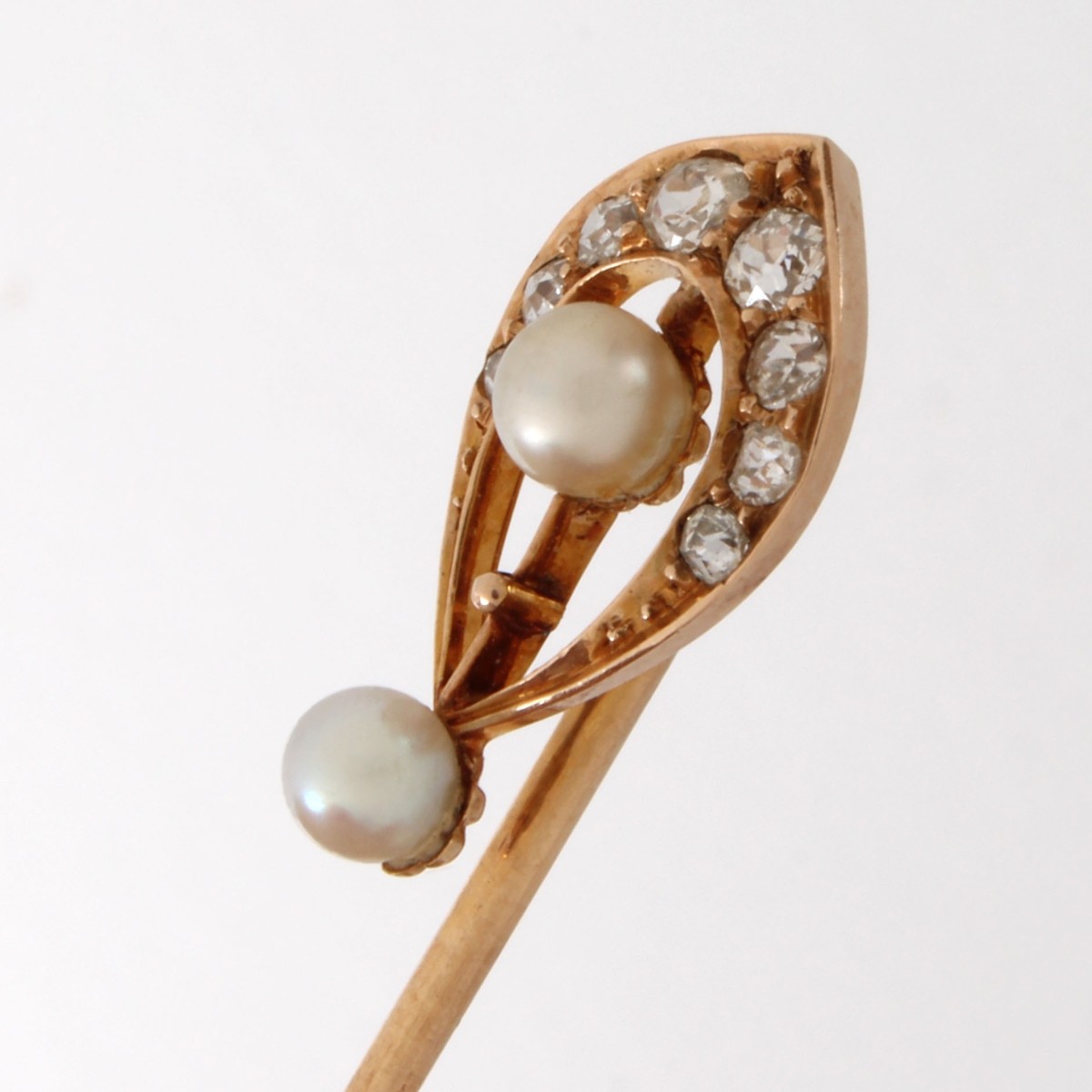 Diamond, Pearl and 14K Stickpin