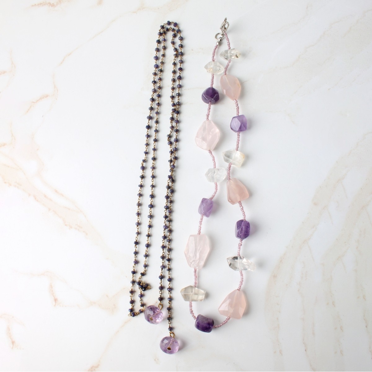 Amethyst and Quartz Necklaces
