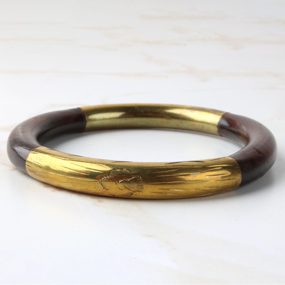 Deco Brass and Wood Bangles