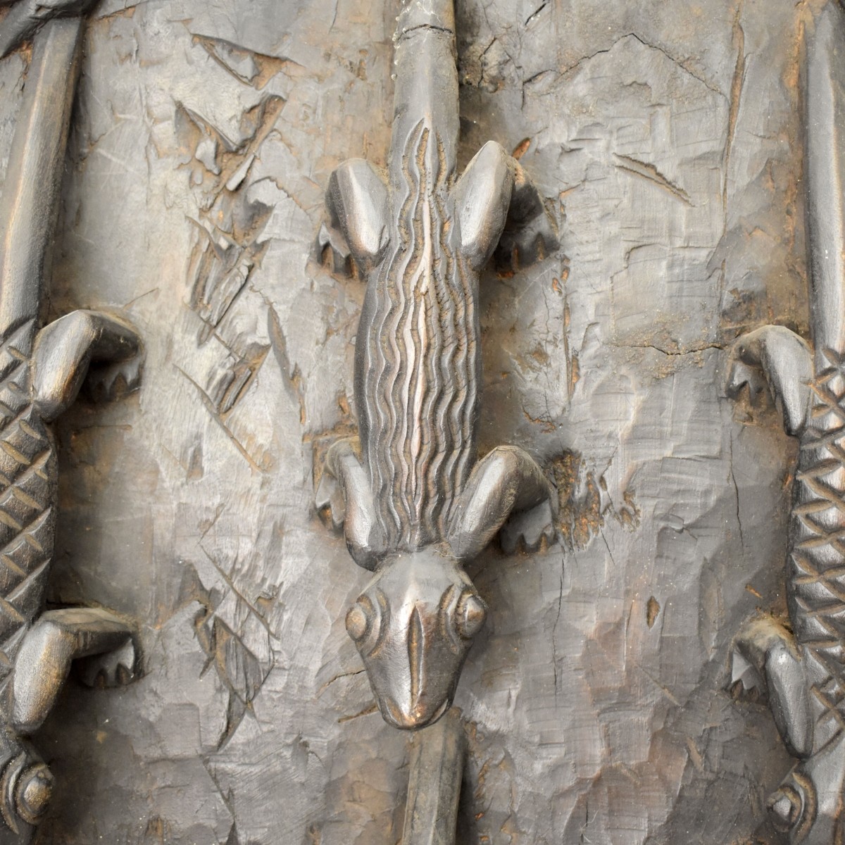 Large African Tribal Hand Carved Wood Wall Art