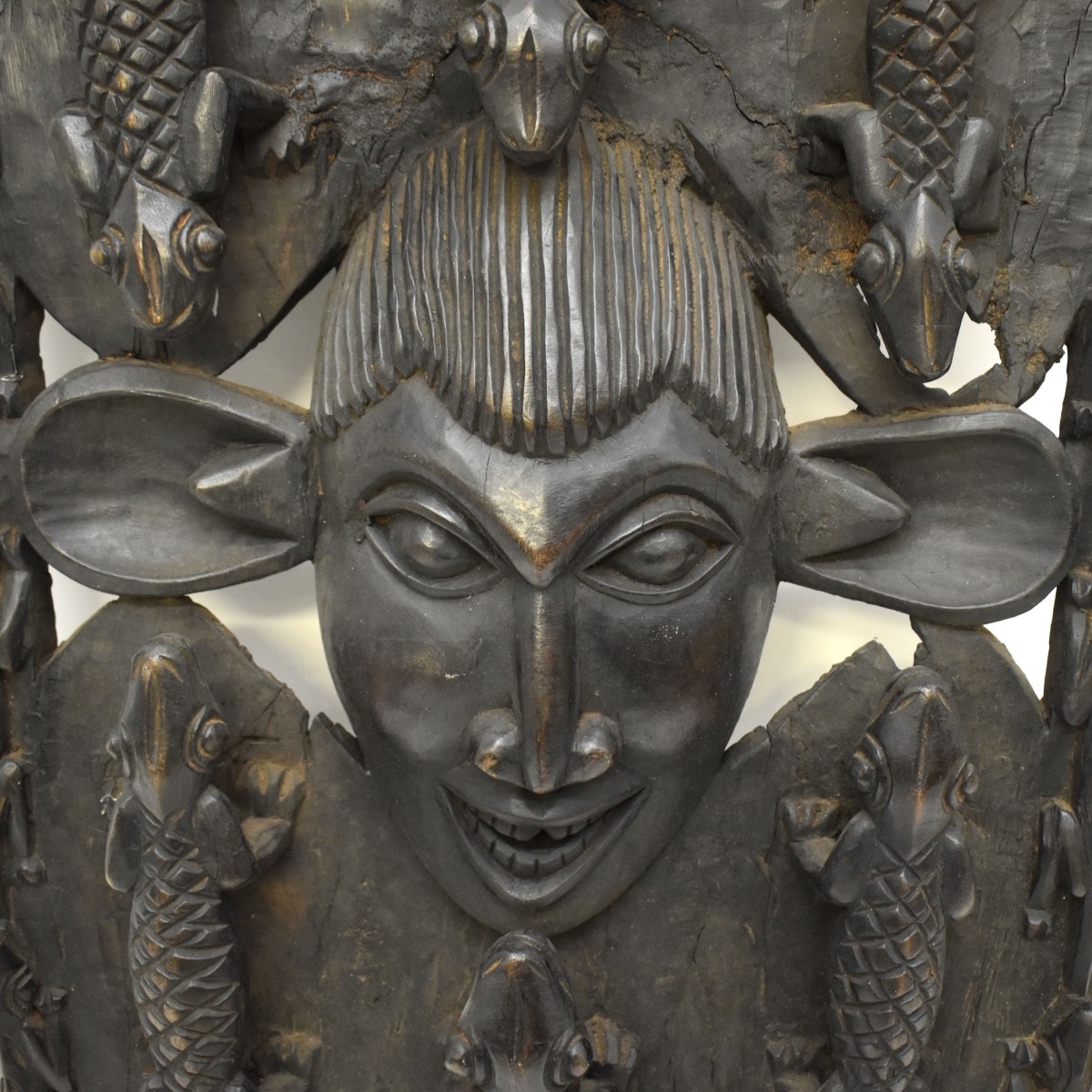 Large African Tribal Hand Carved Wood Wall Art