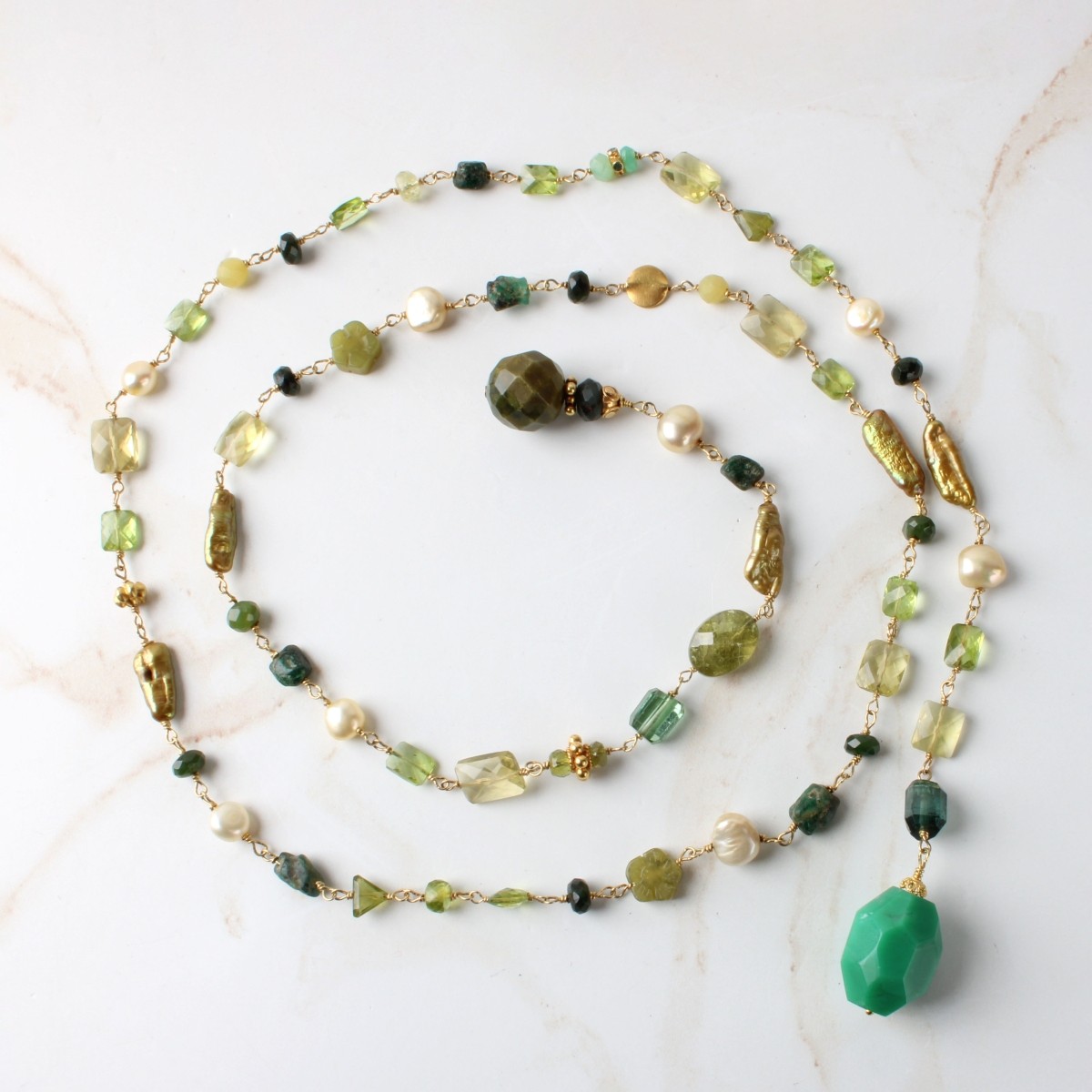 Gemstone, Pearl, 18K&14K Necklace