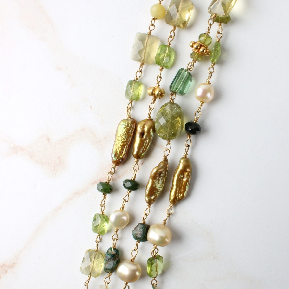 Gemstone, Pearl, 18K&14K Necklace