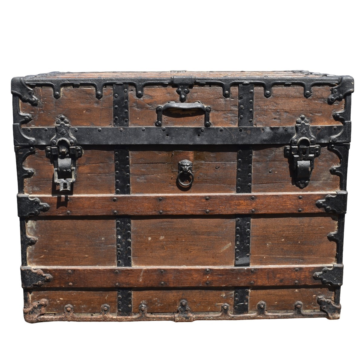 Antique Wood and Metal Steamer Trunk