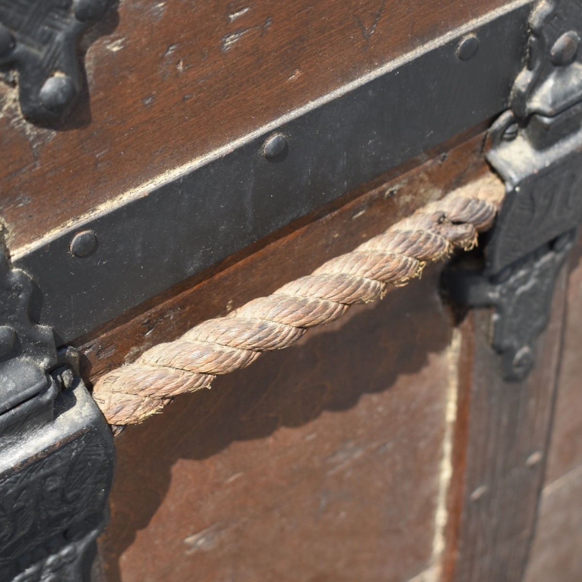 Antique Wood and Metal Steamer Trunk