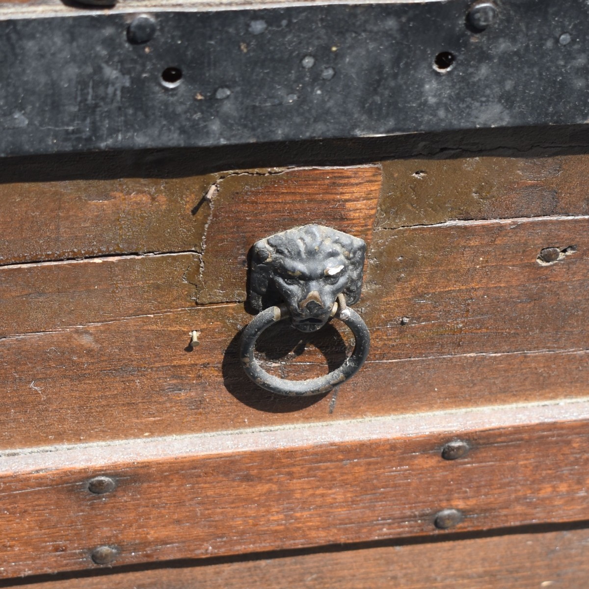Antique Wood and Metal Steamer Trunk