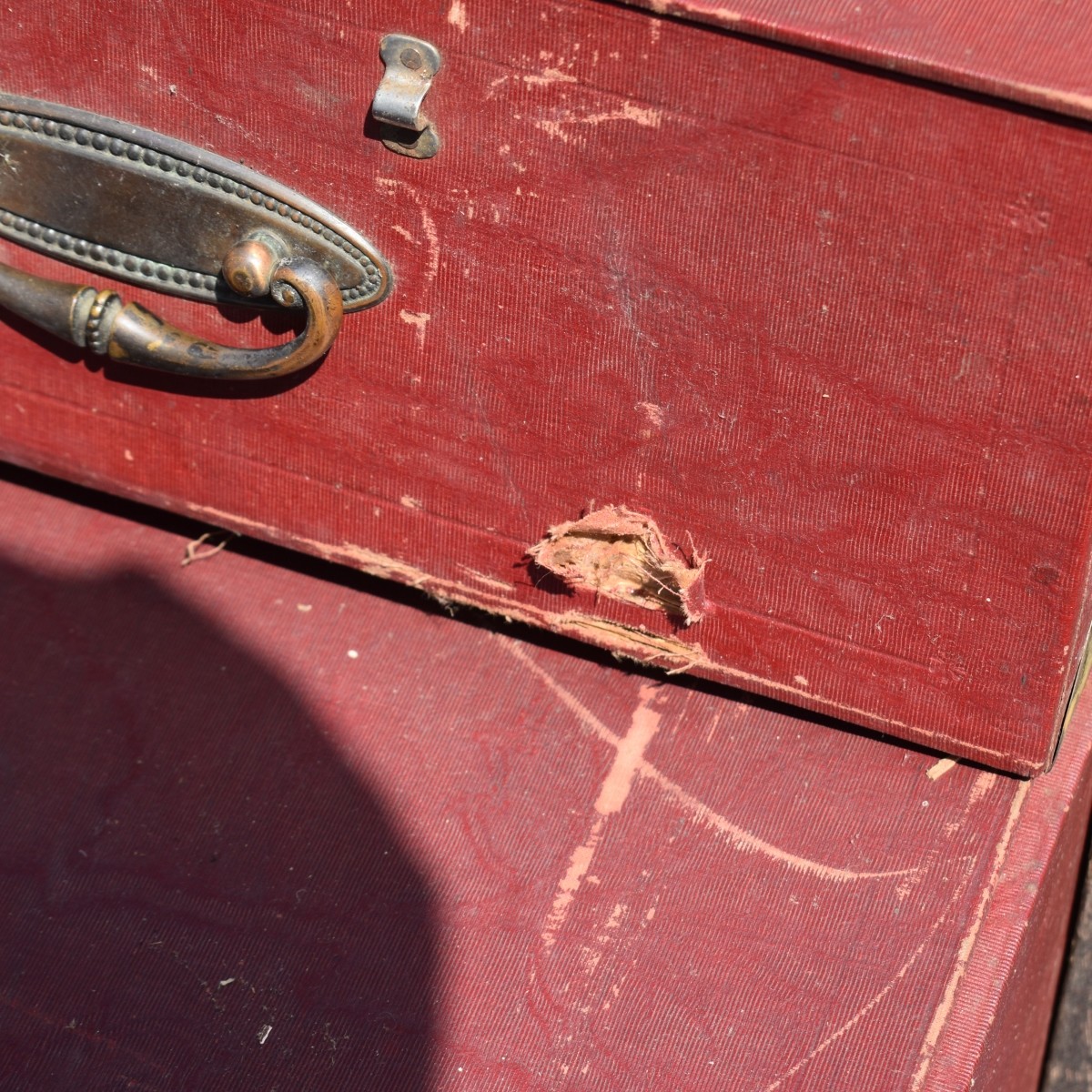 Antique Wood and Leather Steamer Trunk