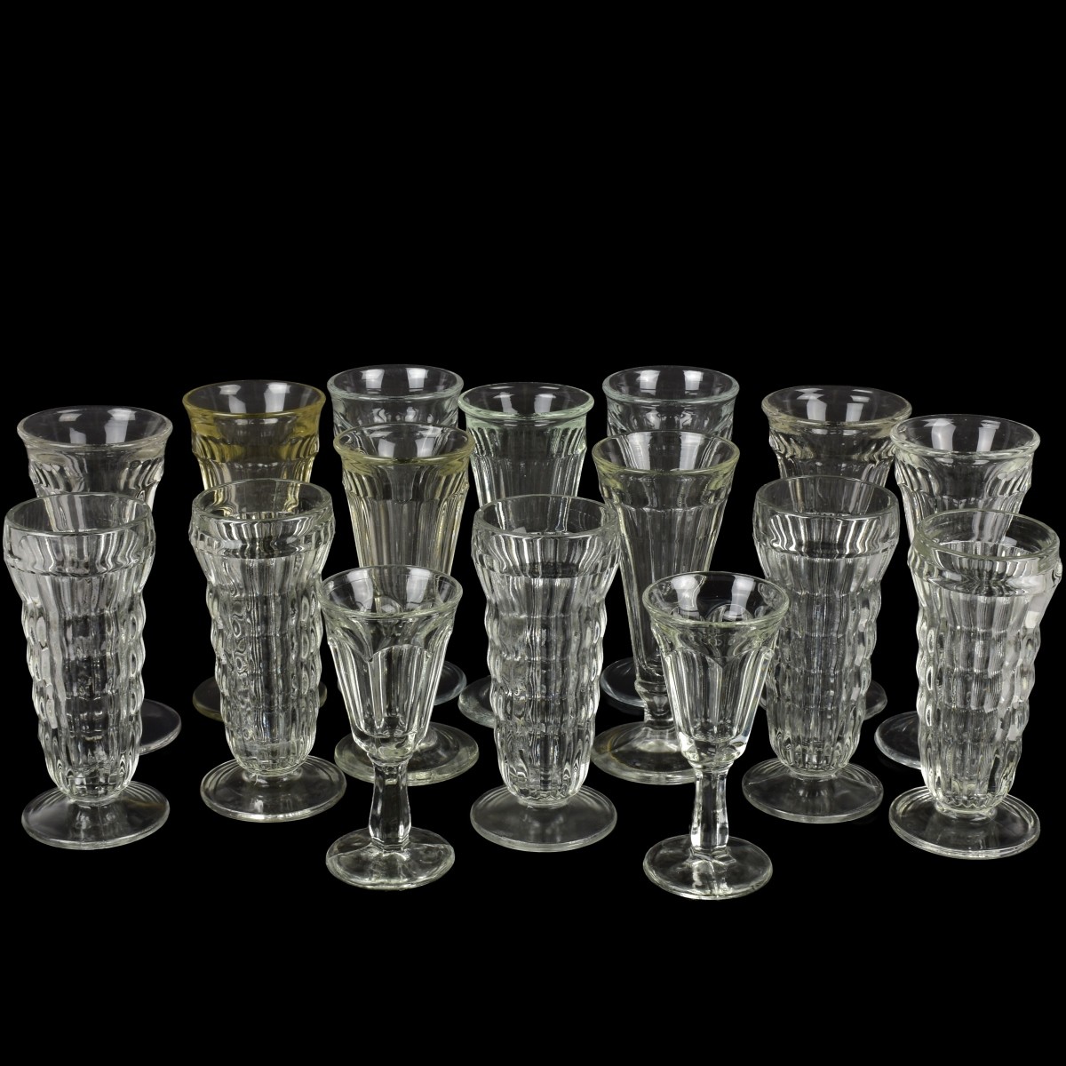 Collection of Vintage Soda Fountain Glasses