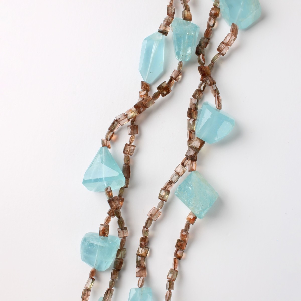 Aquamarine, Tourmaline and 18K Necklace