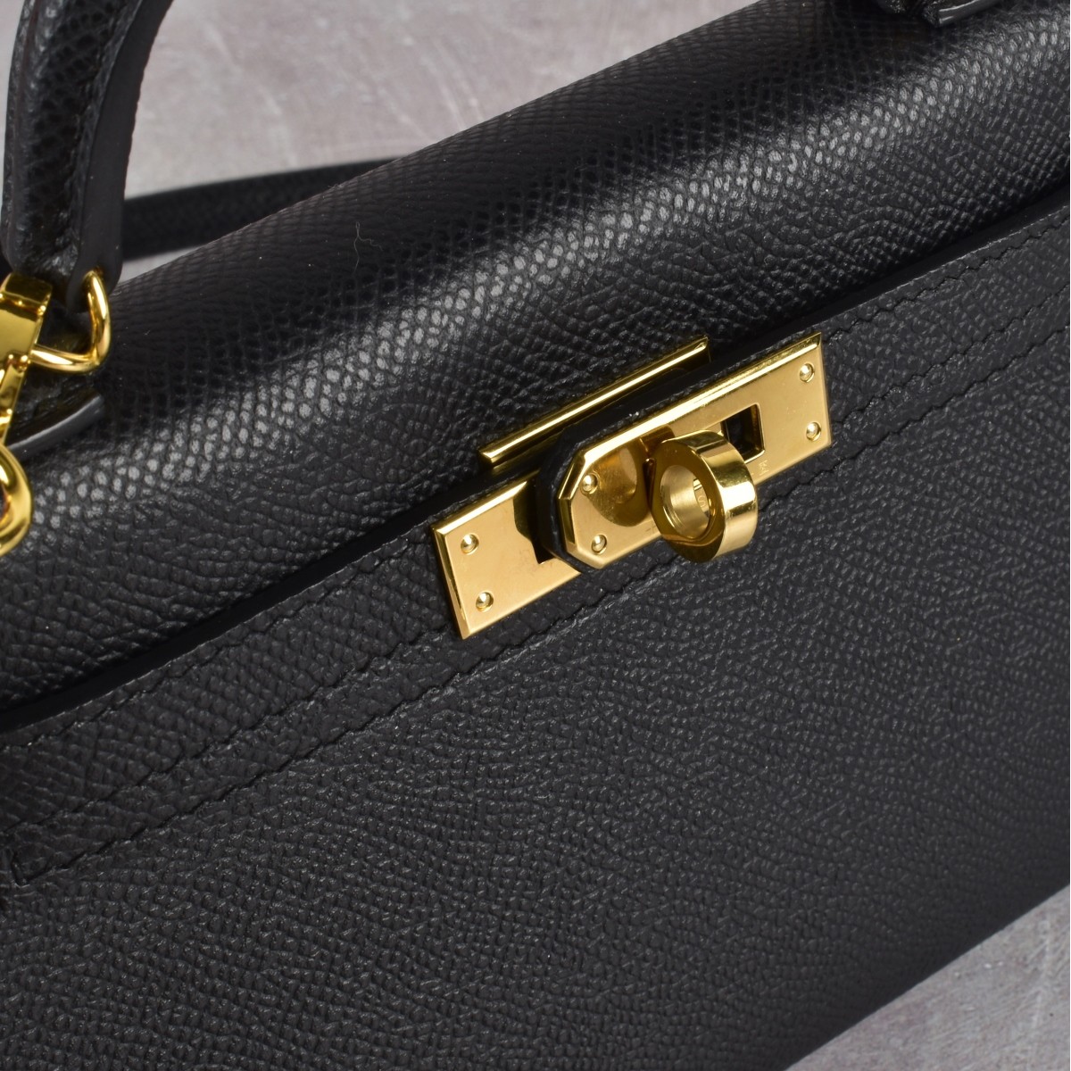 Replica Hermes Mini Black Leather Bag