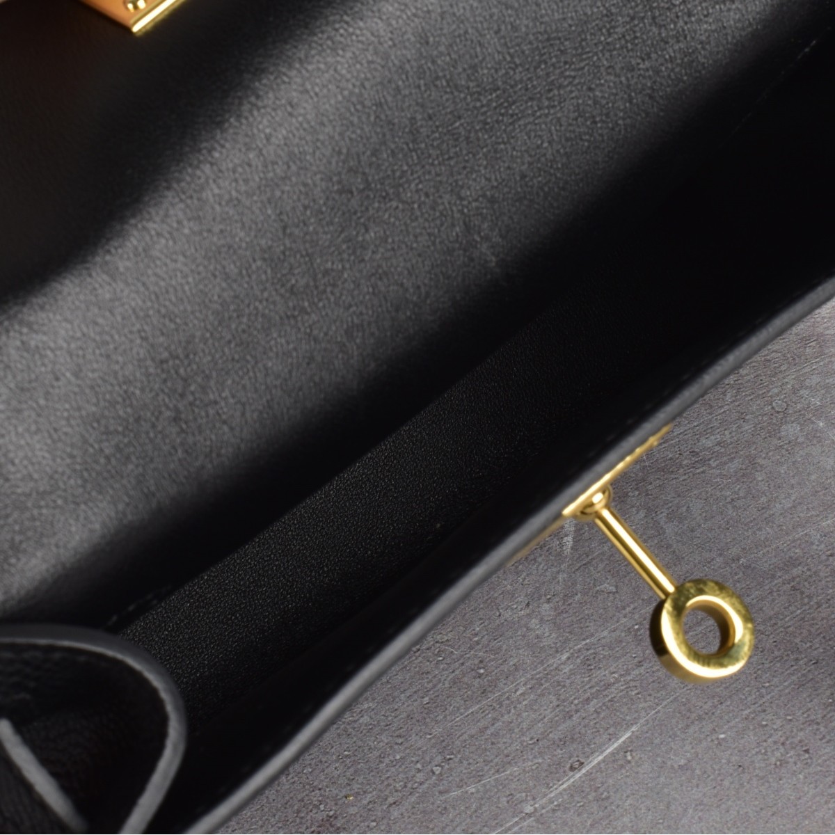 Replica Hermes Mini Black Leather Bag