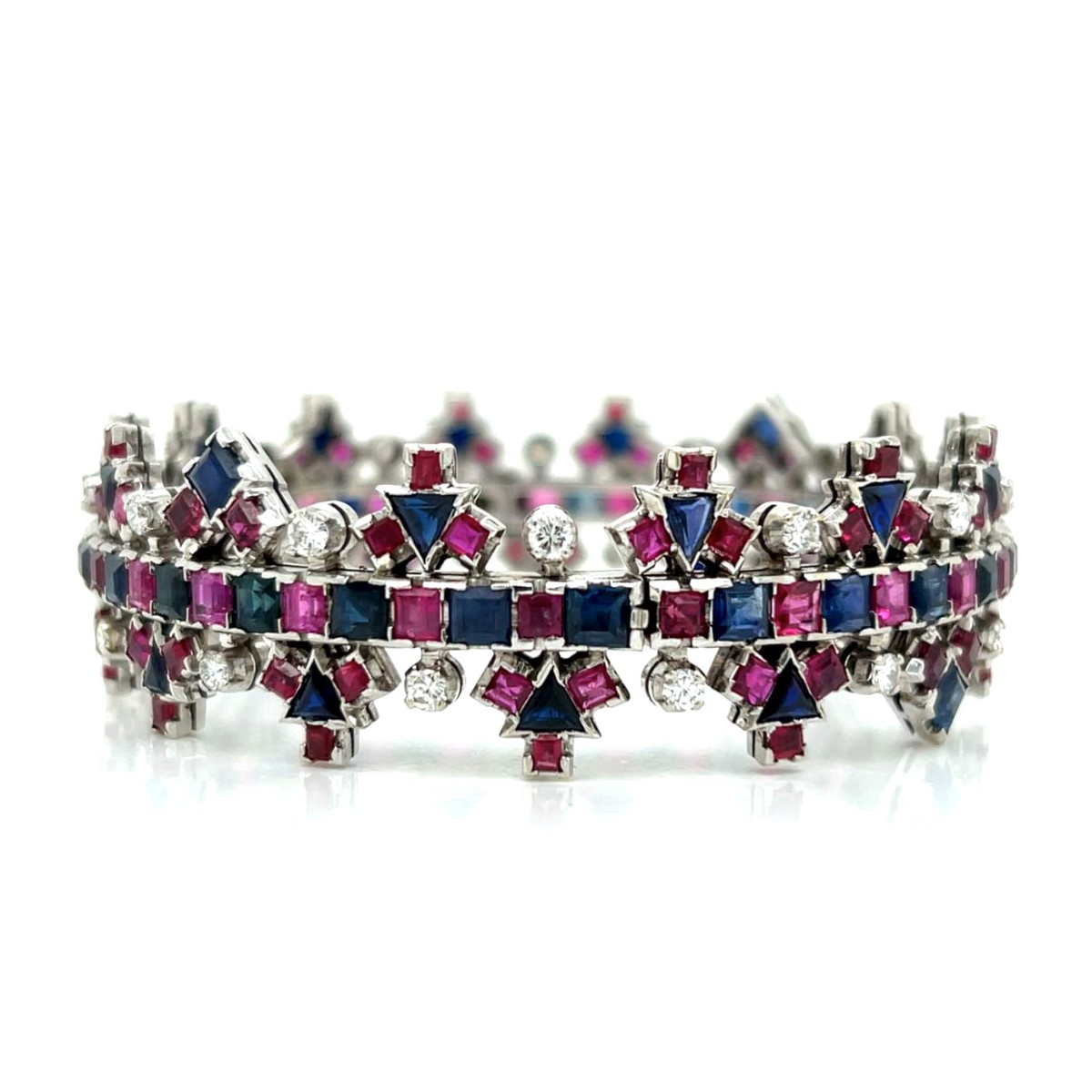 Diamond, Sapphire, Ruby and 18K Bracelet