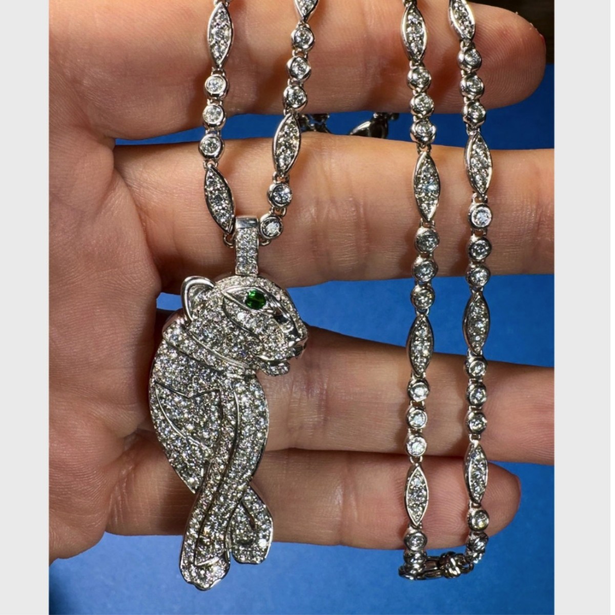 Diamond and Gold Panther Necklace