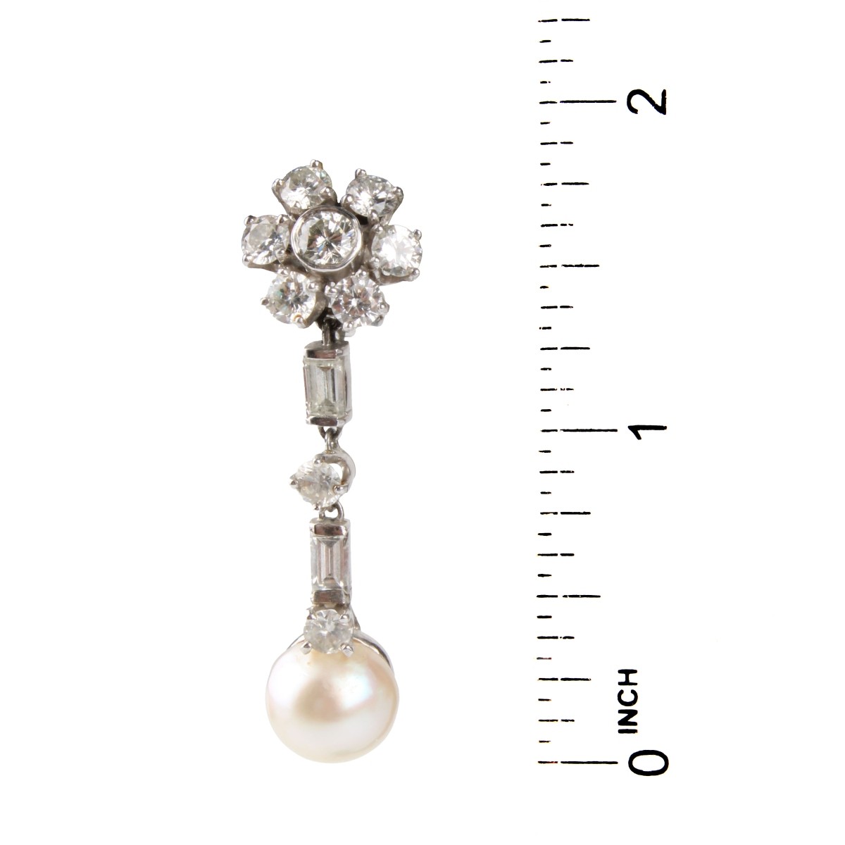 Diamond, Pearl and 14K Earrings