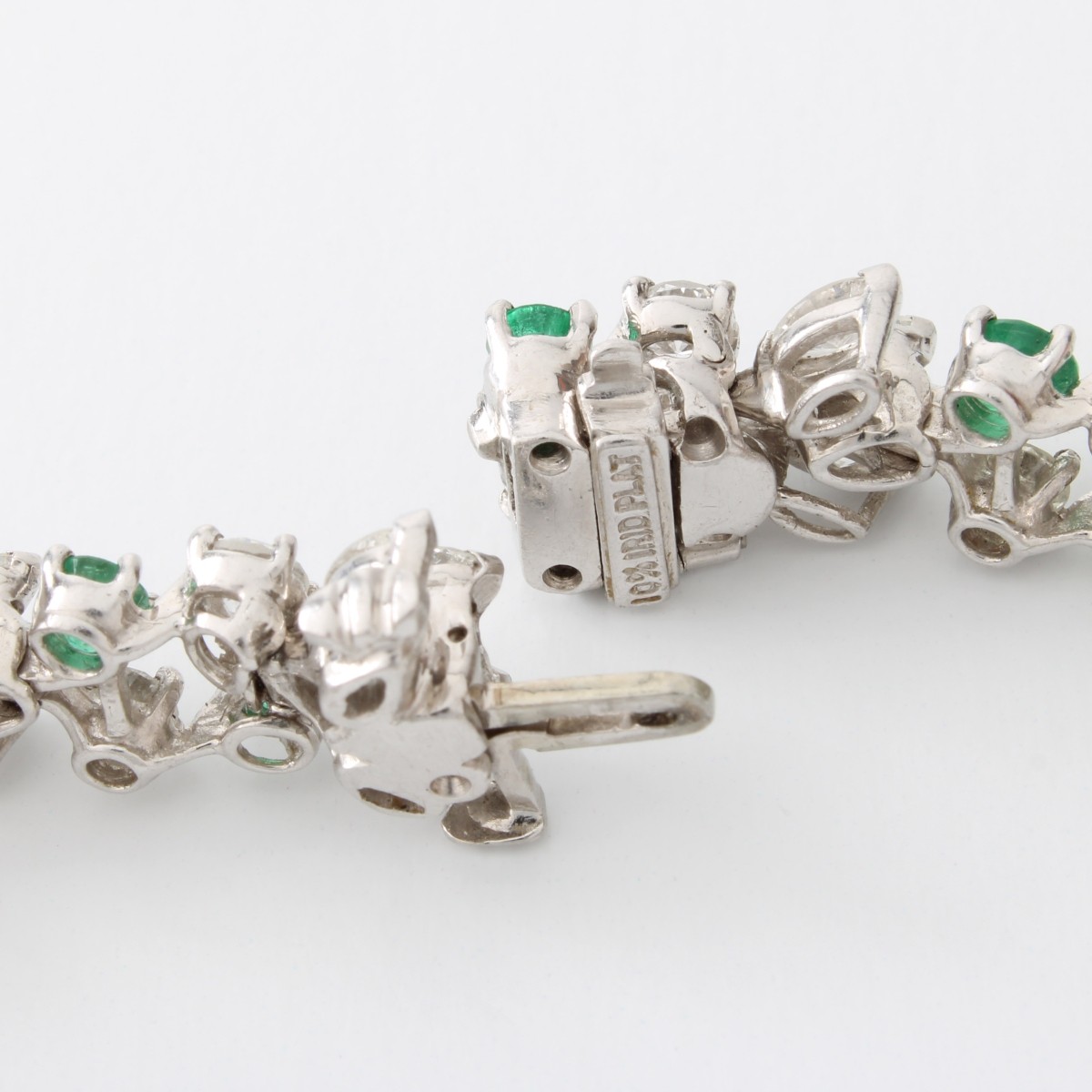 Diamond, Emerald and Platinum Bracelet